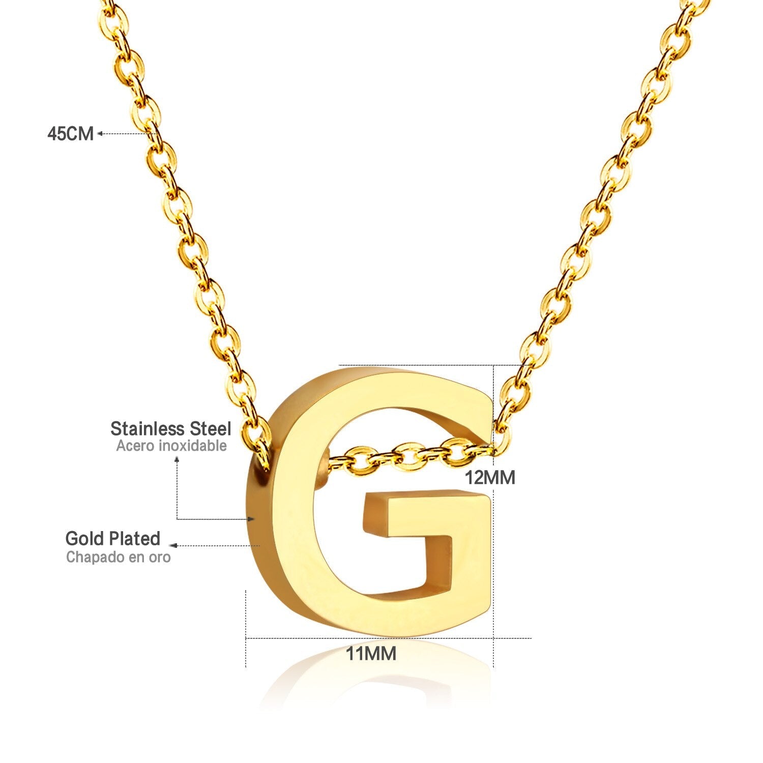 ASON Delicate Classic Style Initial 26 Letters Alphabet Chain Pendant Necklace Stainless Steel Gold Color Jewelry Chokers asonjewelry